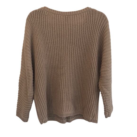 Joie Beige Tan Fisherman Oversized Cozy Knit Sweater Top Crewneck Tuckernuck - Picture 3 of 4